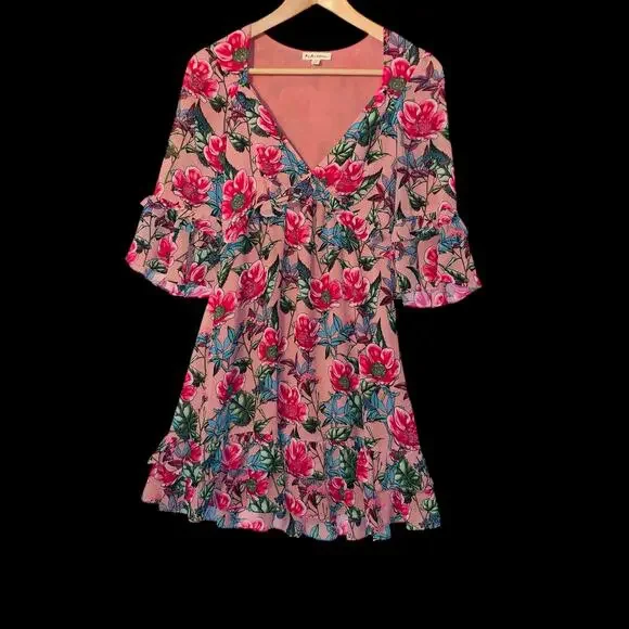 For Love And Lemons Churro Mini Dress in Pink Flamenco XS - Picture 5 of 12